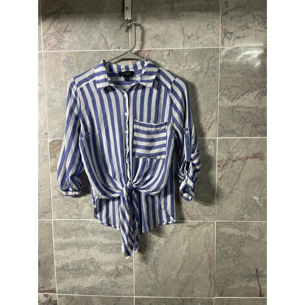 Vixbe button crop top shirt size small